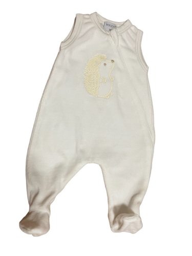 Wikids plüss ujjatlan cipzáras rugi #56 hímzett törtfehér sünis