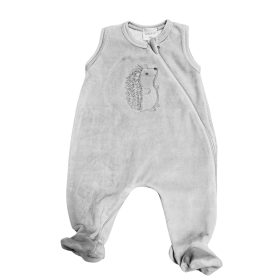   Wikids plüss ujjatlan cipzáras rugi #56 hímzett világosszürke sünis