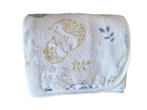 Wikids Takaró wellsoft #2 rétegű #70x90 #bézs mustár farmerkék sünis