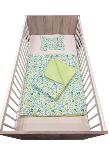 Wikids 3 részes ágyneműgarnitúra - pillangós menta