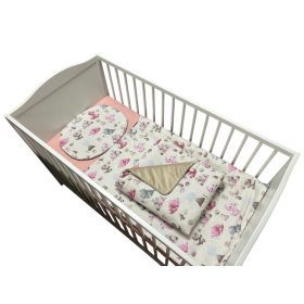   Wikids 3 részes ágyneműgarnitúra - Vászon - Lány baby dínós bézs