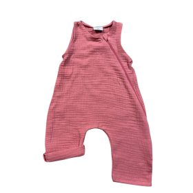   Wikids pamut - pelenka anyagú ujjatlan cipzáras rugi #62 mályva