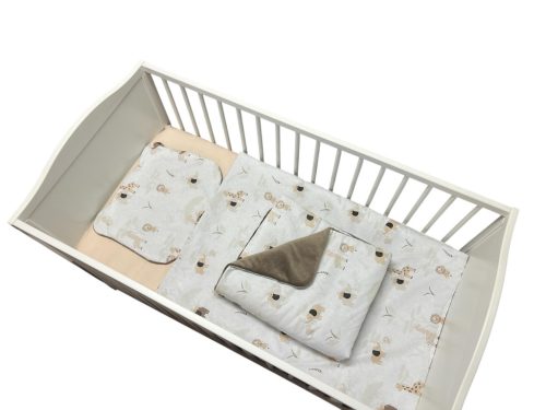 Wikids 3 részes ágyneműgarnitúra - Vászon-Velvet - Bézs szafari