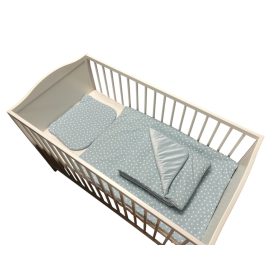   Wikids 3 részes ágyneműgarnitúra - Puplin-Wellsoft - kék tappancsos