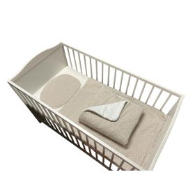   Wikids 3 részes ágyneműgarnitúra - Puplin-Wellsoft - bézs-fehér pöttyi