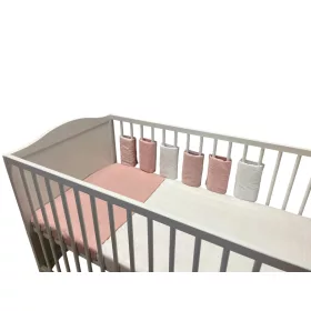   Wikids Ágyrácsvédőpánt tépőzáras #6db #púder rózsa szívecskés