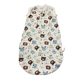   Wikids pamut hálózsák 2 rétegű ujjatlan #56-62 világoskék-mogyi pöttyös macis