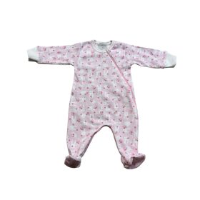   Wikids pamut hosszú ujjú cipzáras rugi #44 rózsa-nyuszis virágos