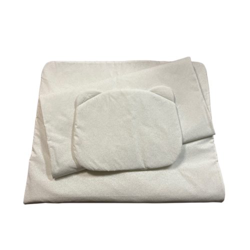 Wikids 3 részes ágyneműgarnitúra - krém-fehér apró levelek vászon