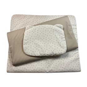   Wikids 3 részes ágyneműgarnitúra - mogyi tappancsos puplin/bézs puplin