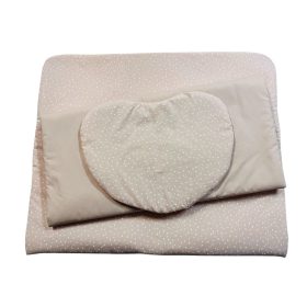   Wikids 3 részes ágyneműgarnitúra - bézs/fehér pöttyös puplin-bézs puplin