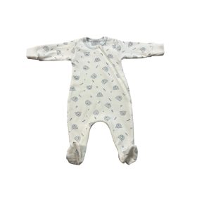   Wikids pamut hosszú ujjú cipzáras rugi #56.s.kék alvó macifej