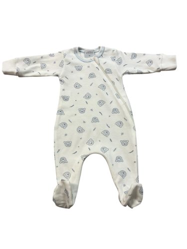 Wikids pamut hosszú ujjú cipzáras rugi #56.s.kék alvó macifej