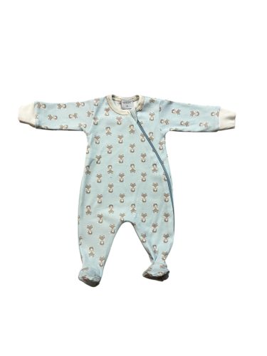 Wikids pamut hosszú ujjú cipzáras rugi #56 v.kék-bézs rókás