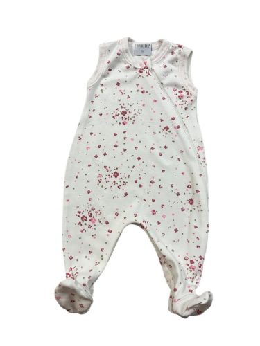 Wikids pamut ujjatlan cipzáras rugi #56 rózsa-mályva apró virágos