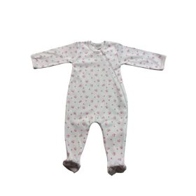   Wikids pamut hosszú ujjú cipzáras rugi #56 rózsa-bézs apró virágos