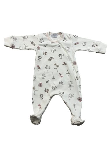 Wikids pamut hosszú ujjú cipzáras rugi #62 mogyi réti virágos