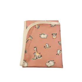   Wikids Takaró pamut 2 rétegű 70x90 cm púder rózsa állatos