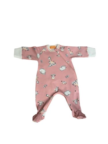 Wikids pamut hosszú ujjú rugi #44 púder rózsa állatos