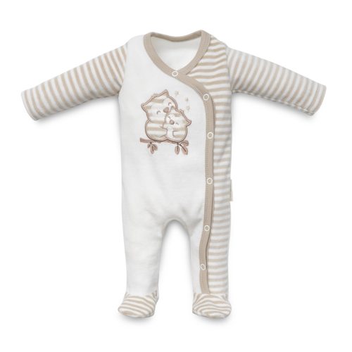 Kenguru Gold Rugi plüss hosszúujjú patentos #62 mogyoró-csíkos Bagoly #1044