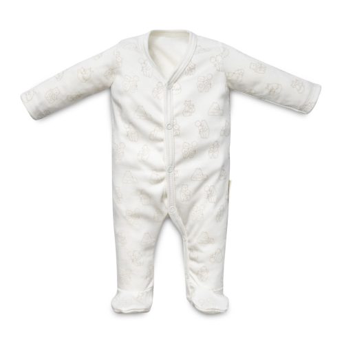 Kenguru Gold Rugi pamut organikus hosszúujjú patentos #62 #állat-mintás Ekrü #1114