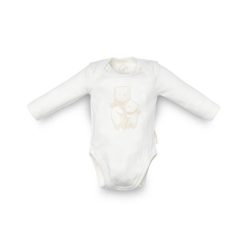 Kenguru Gold Body pamut hosszúujjú békanyakú #50-56 #Ekrü Maci #1423