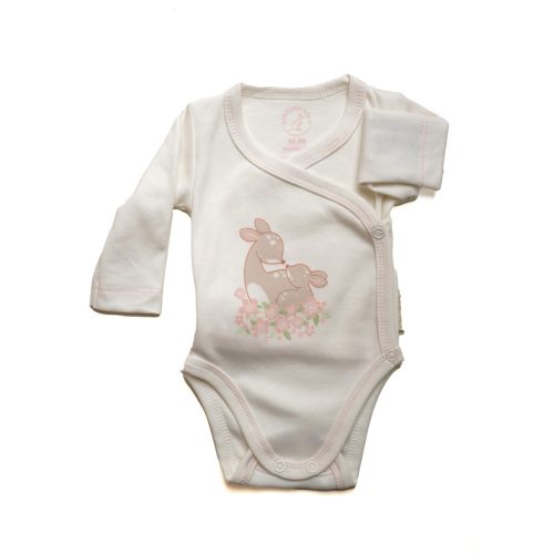 Kenguru Gold pamut békanyakú Body #50-56 #Ecrü őzike #1643