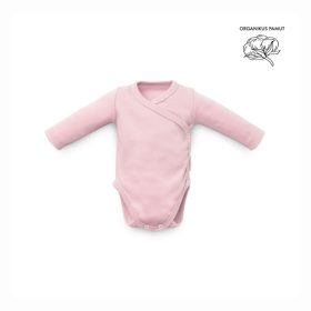   Kenguru Gold hosszú ujjú áthajtós pamut Body #50-56 #Rózsaszín #1783