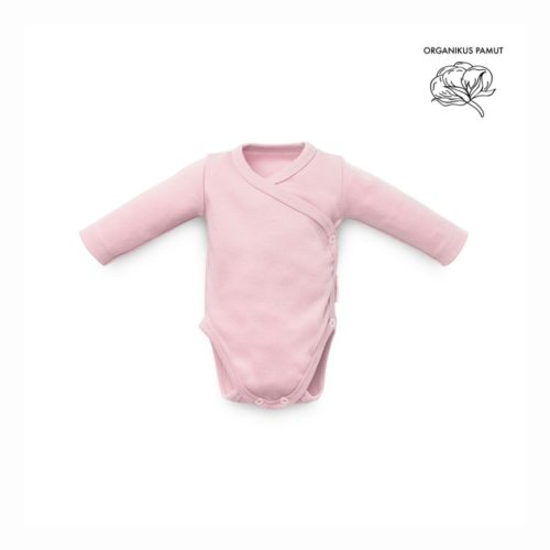 Kenguru Gold hosszú ujjú áthajtós pamut Body #50-56 #Rózsaszín #1783