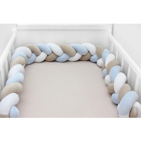   Scamp Ágyrácsvédő fonott plüss 210cm #fehér-bézs-babakék #RFT002