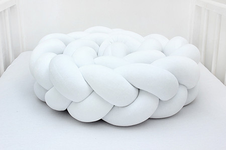 Scamp Ágyrácsvédő fonott plüss 210cm #fehér