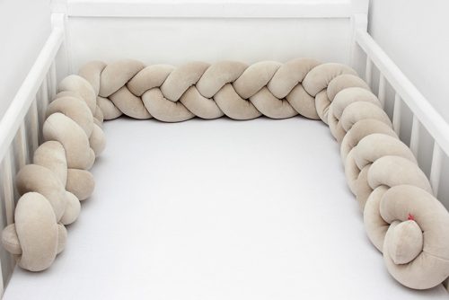 Scamp Ágyrácsvédő fonott plüss 210cm #bézs