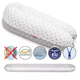   Scamp Szoptatós párna univerzális #Little Heart White Gray #SZPE136