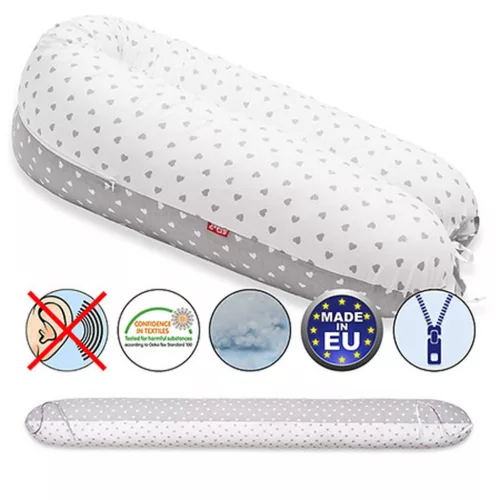 Scamp Szoptatós párna univerzális #Little Heart White Gray #SZPE136