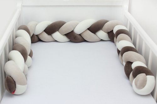 Scamp Ágyrácsvédő fonott plüss 210cm #bézs-vajszín-barna