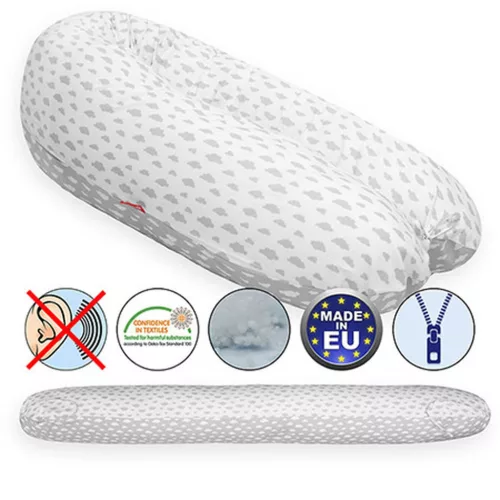 Scamp Szoptatós párna univerzális #Little Clouds Gray White #SZPE220