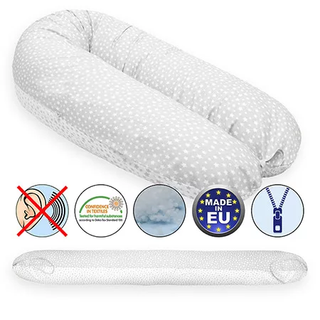 Scamp Szoptatós párna univerzális #Grey White Little Big Stars #SZPE221