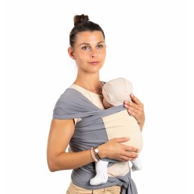 Nandu ÖKO Zsebes rugalmas hordozókendő #kék-szürke zseb