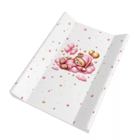   Color pelenkázólap merev #2 oldalú #80x50cm #Maci lány rózsaszín