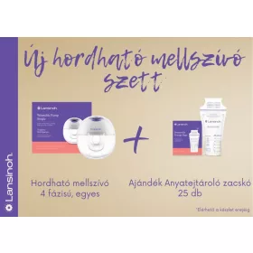   Lansinoh Mellszívó hordozható 4 fázisú Single MOST Lansinoh anyatejgyűjtő zacskóval 25 darabos #54072-1
