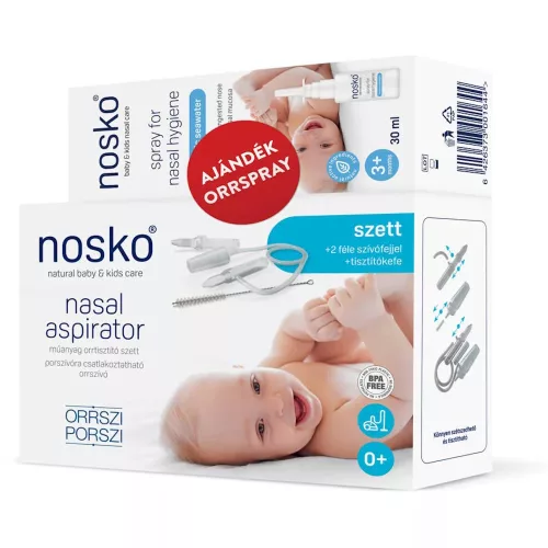 Nosko Orrszi Porszi orrszívó műanyag szett 2 féle szívófejjel MOST AJÁNDÉK orrspray