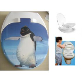   Kombinált felnőtt-gyerek wc ülőke lecsapódás gátlóval pingvines #4003P