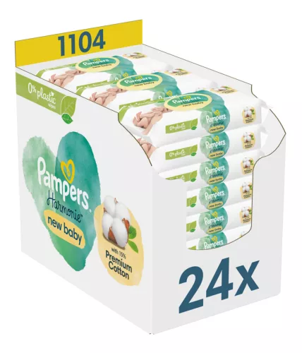 Pampers Nedves törlőkendő Harmonie New Baby Plastic Free #24x46db #10BW010113