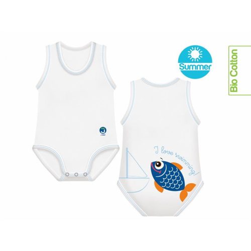 J Bimbi Body biopamut #0-36 hó #Summer Sealife Blue Fish #10868