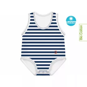   J Bimbi Body biopamut #0-36 hó #Summer csíkos sötétkék #12035