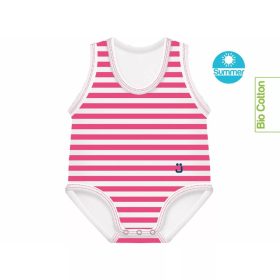   J Bimbi Body biopamut #0-36 hó #Summer csíkos sötétpink #12038