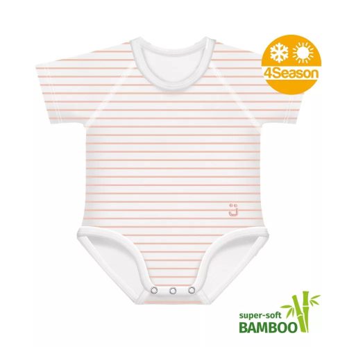 J Bimbi Body biopamut #0-36 hó #4 Seasons csíkos barack #12043