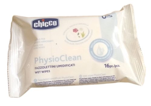 Chicco Physio Clean nedves orrtörlőkendő 16db #CH0049841