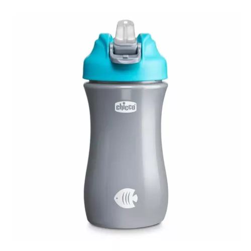 Chicco Kids Pop-Up szívószálas kulacs #350ml 24h kék #CH0069202