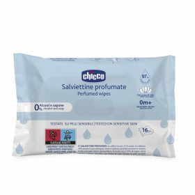   Chicco illatos lótuszvizes Törlőkendő érzékeny bőrre 16 db-os #CH0120502 kék